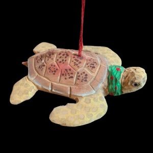 Hand Carved Sea Turtle Driftwood Christmas Ornament Home Beach Decoration